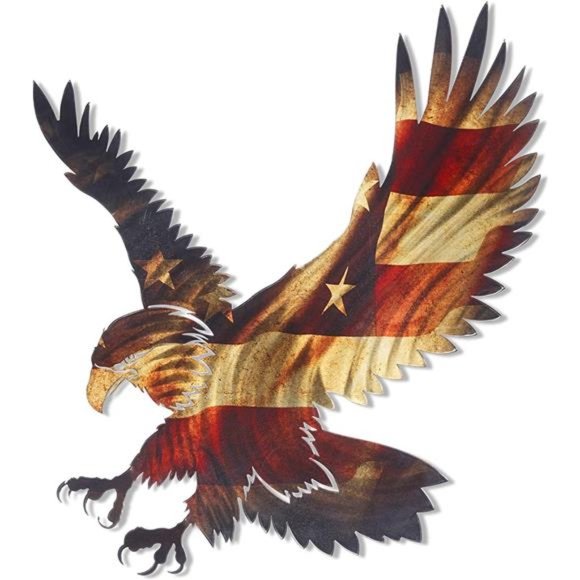 3D Metal Wall Art-Bald Eagle American Flag Wall Decor-Patriotic Country WallArt - Picture 1 of 7